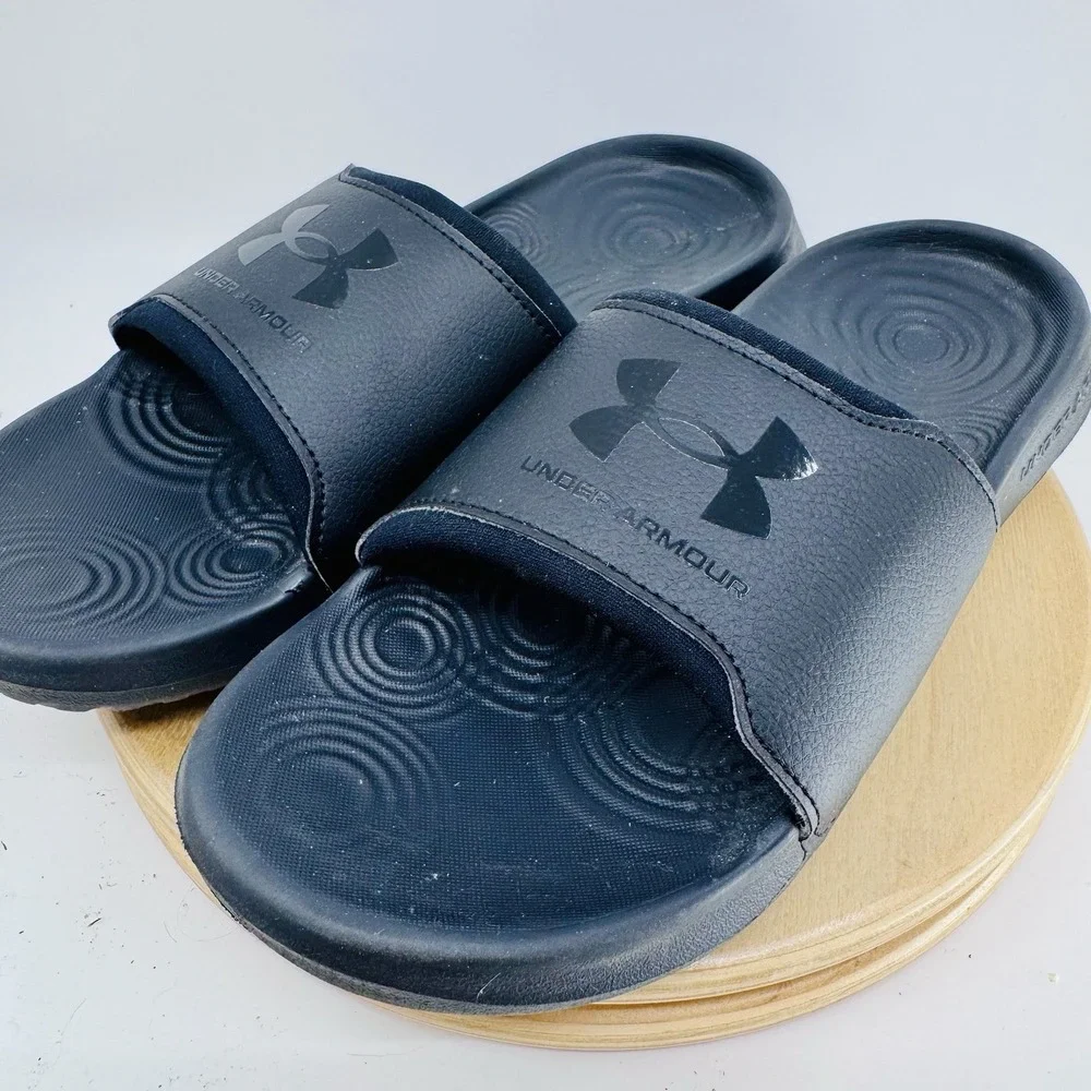 Under Armour Ignite Select Slide Sandals Mens 9 Black Comfort Recovery New Shoes